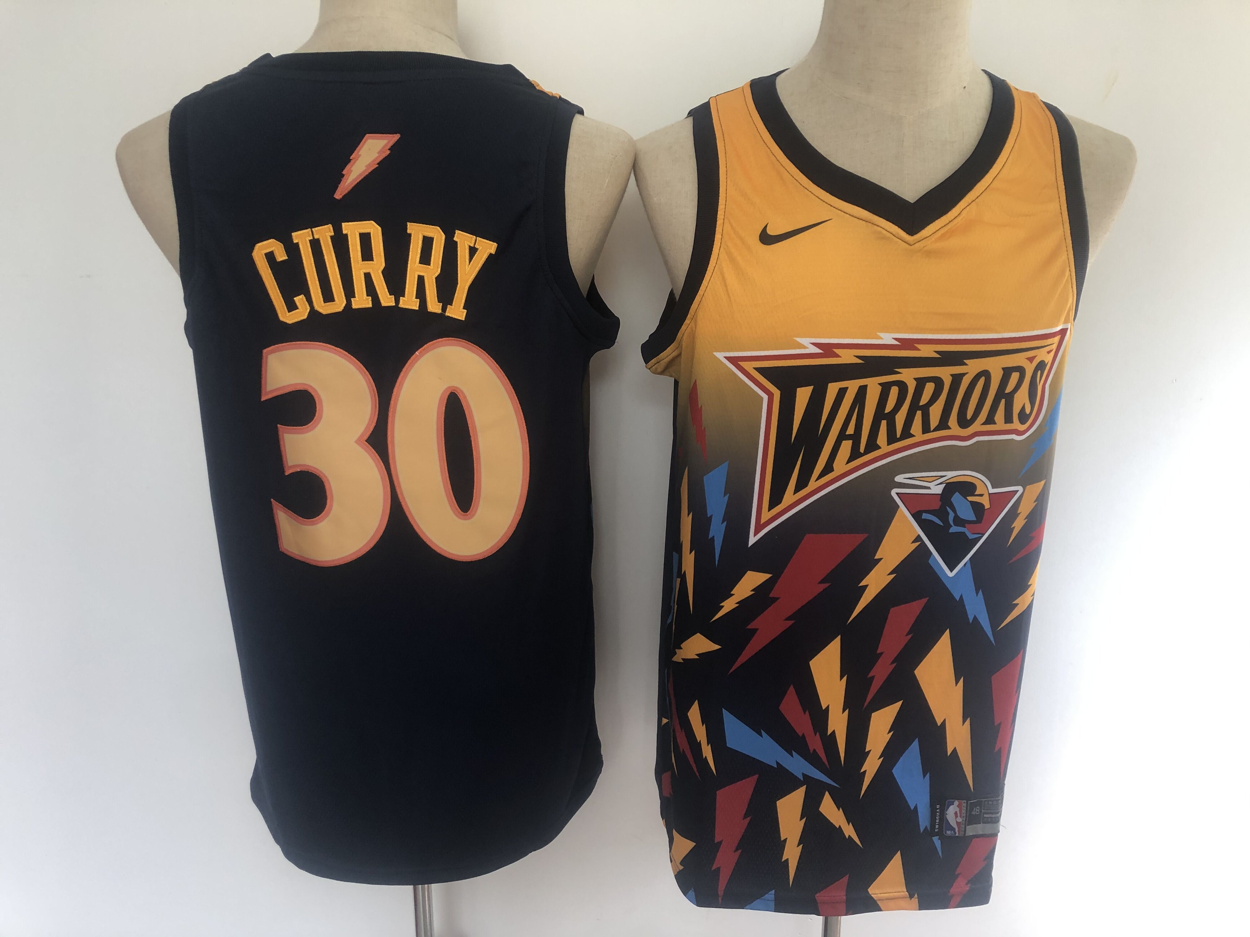 2020 NBA Golden State Warriors 30 Curry black Jerseys 3